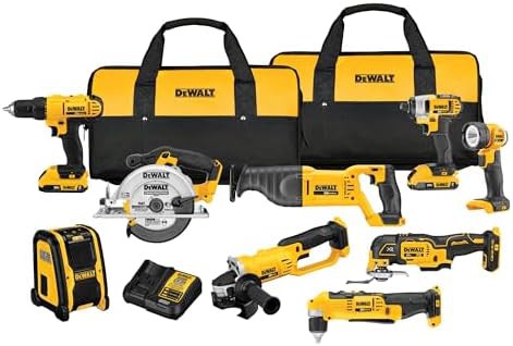 Nine tool cordless combo with right angle drill
