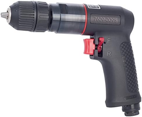 Reversible pistol grip air powered drill
