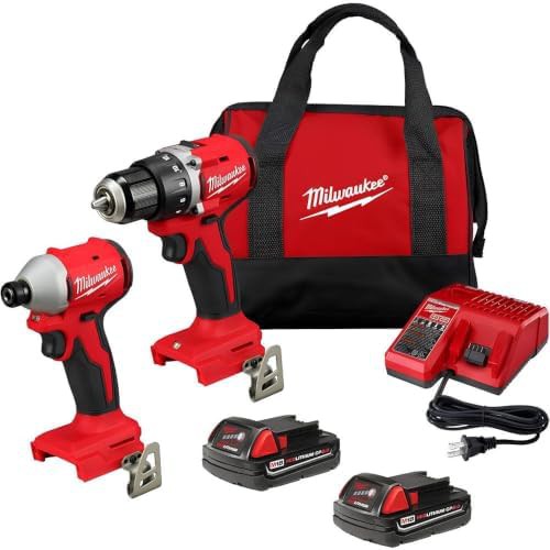 Compact brushless two tool combo kit