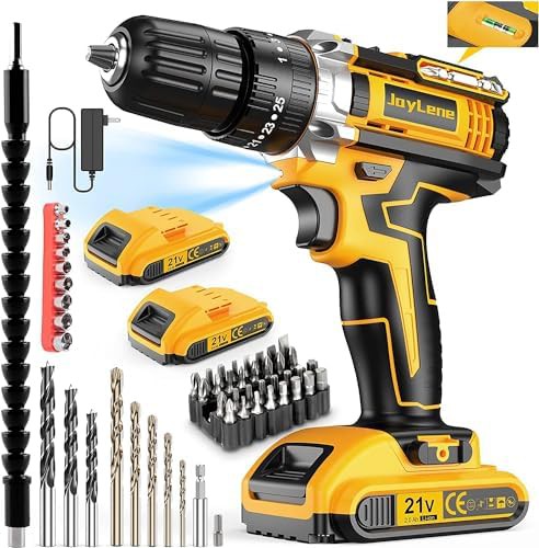 Cordless hammer drill with two batteries