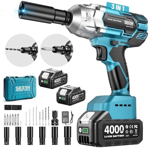 High torque cordless impact wrench 0.5 in