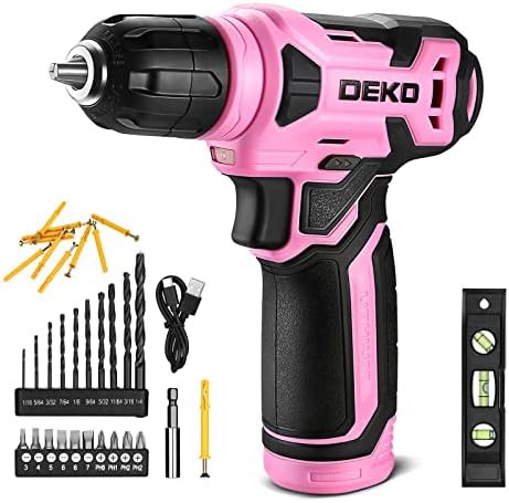 Pink cordless mini drill with accessories