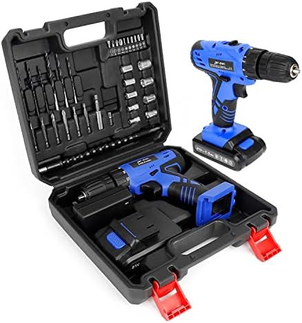 Blue and black high torque cordless drill