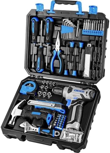 Blue eight volt drill home tool kit