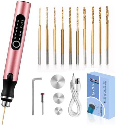 Pink cordless mini drill pen set