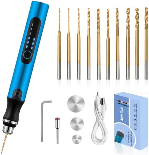 Blue cordless mini drill pen set