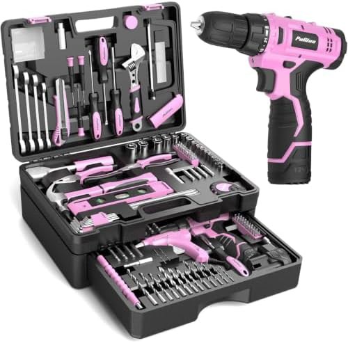 Pink cordless drill 12v kit