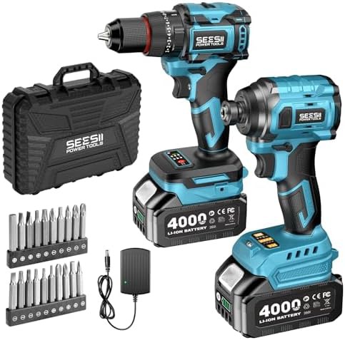 Compact drill and impact driver set