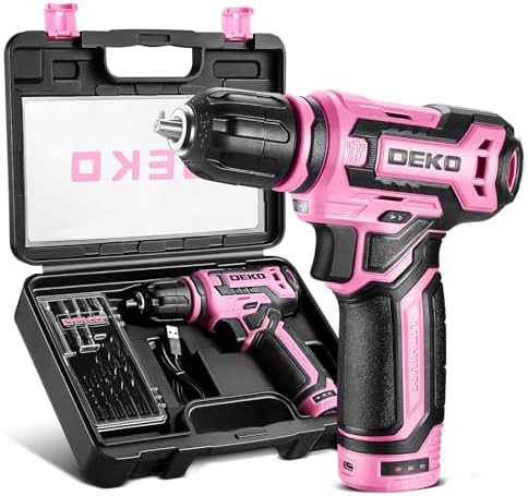 Pink 12V cordless drill for women