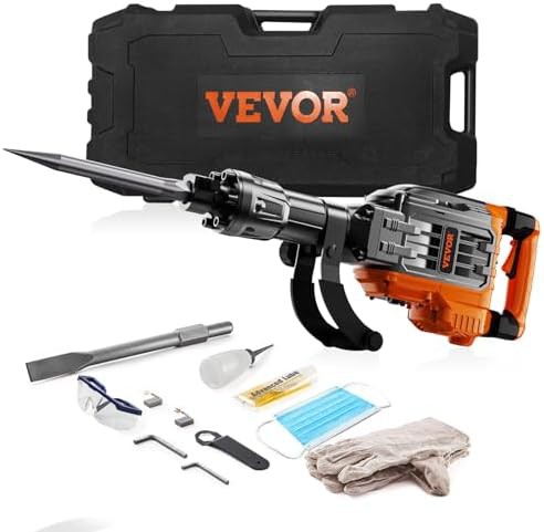 Black 3500W demolition jack hammer with chisels