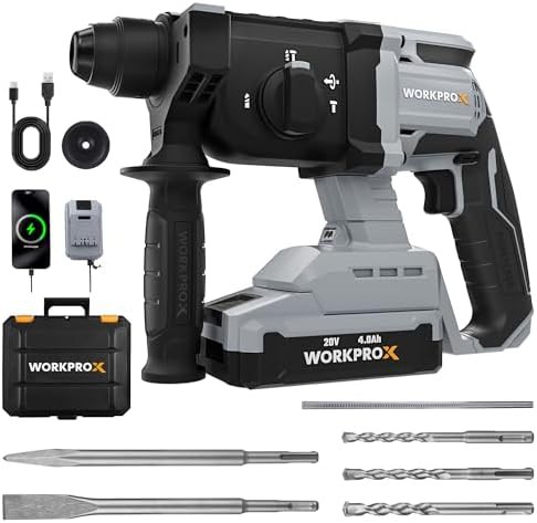 Brushless cordless rotary hammer with LED
