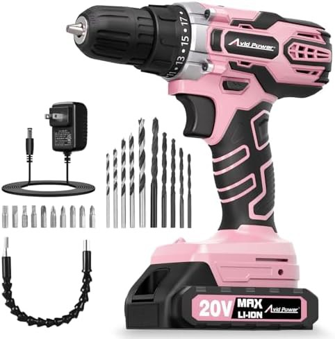 Pink cordless drill for home repair