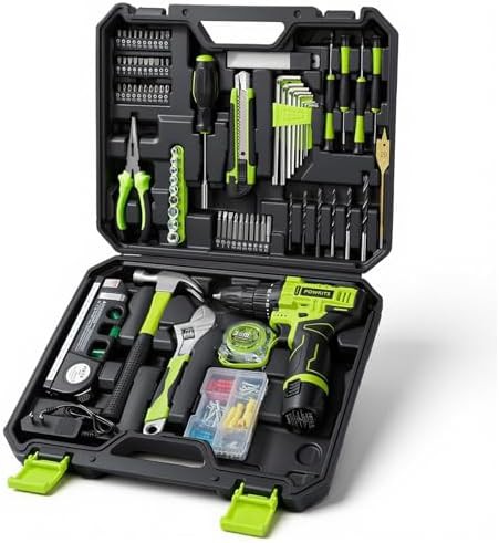 Twelve volt cordless drill with tool box