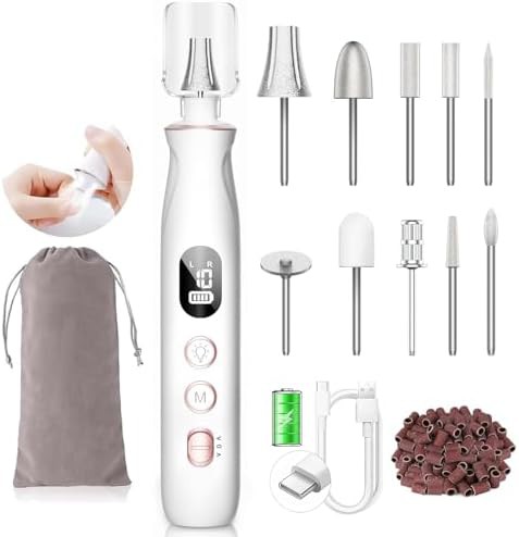 Cordless toe nail grinder with LED