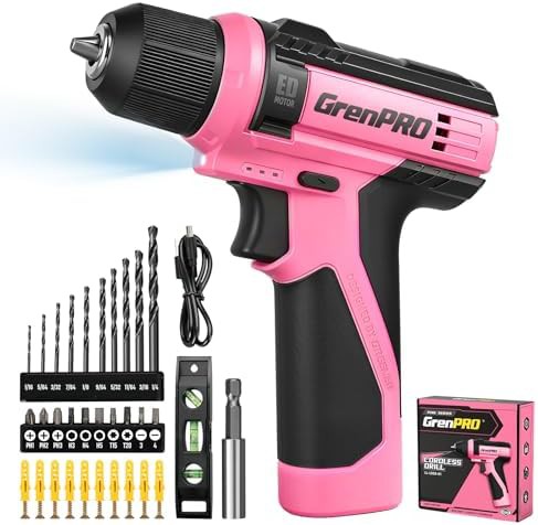 Pink Cordless Drill with Forty Three Piece Kit
