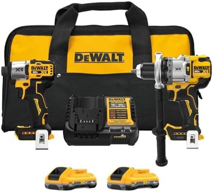 Brushless hammer drill and impact combo set