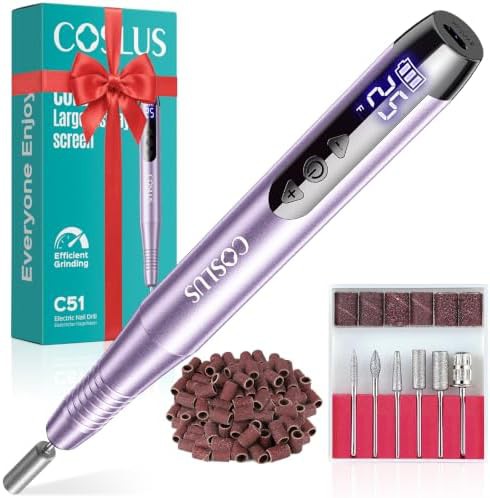 Purple cordless nail drill with LED screen