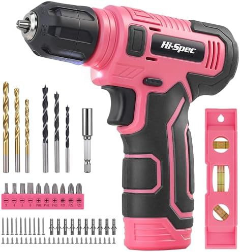 Pink USB rechargeable drill driver set