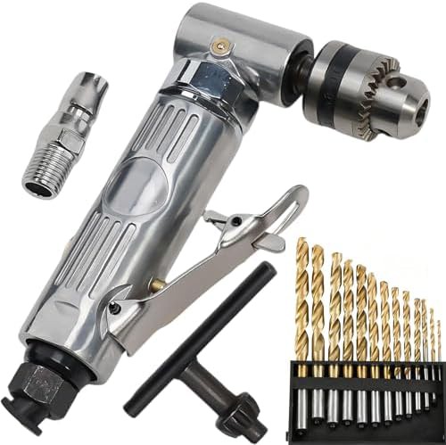 Right angle pneumatic pistol drill tool