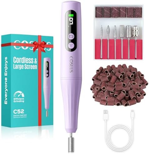 Purple mini nail drill kit with screen