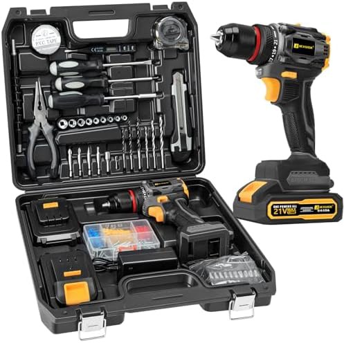 Cordless brushless drill kit with dual batteries