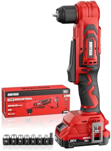Compact right angle cordless drill set