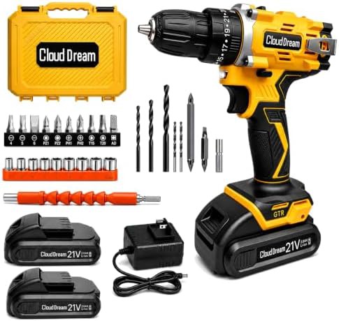 Cordless 21V drill with LED light