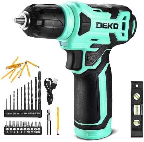 Turquoise eight volt mini drill with usb
