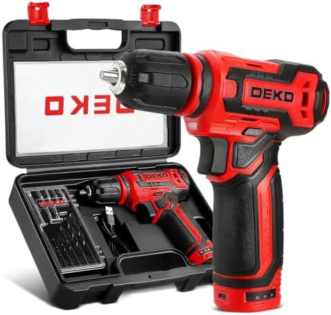 Red twelve volt mini drill set