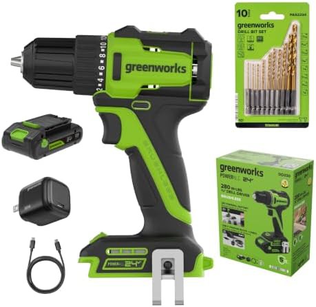 Lightweight cordless drill with USB-C battery